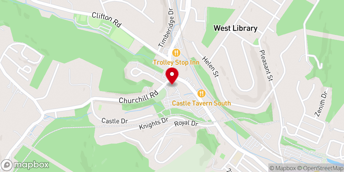 Map showing location of Peters Creek Baptist Church