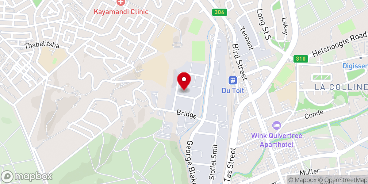 Map showing location of The Redeemed Christian Church of God, Desire of Nations, Stellenbosch, South Africa