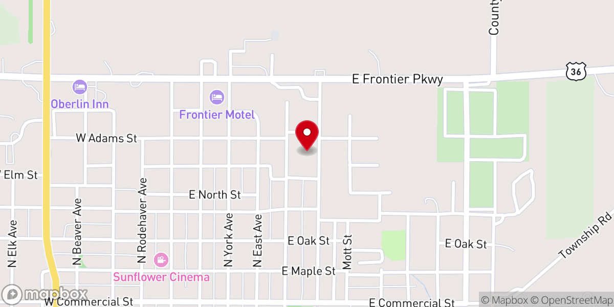 Map showing location of St John's Lutheran Church