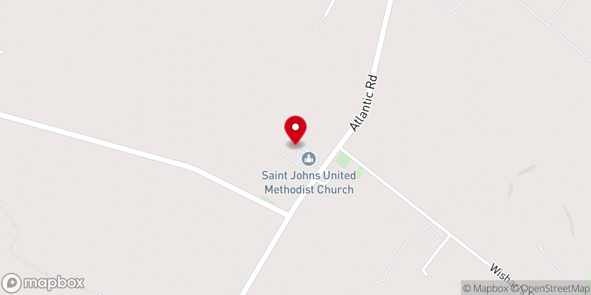 Map showing location of St. John United Methodist Church
