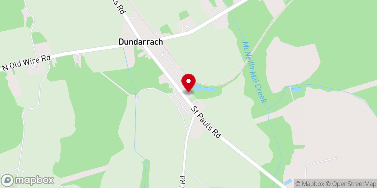 Map showing location of Dundarrach Community Church