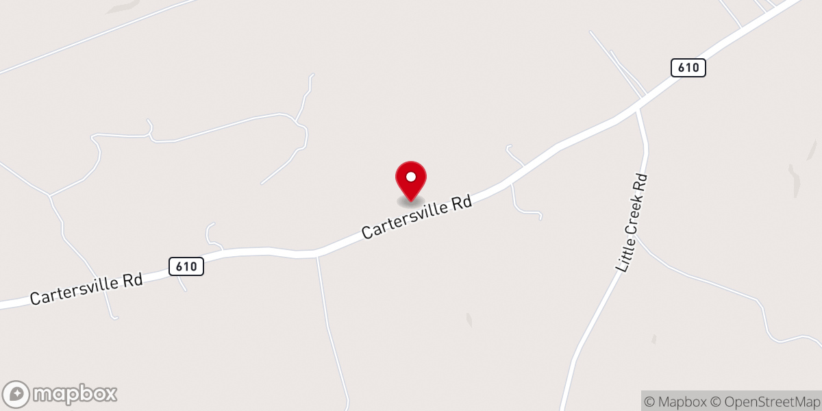 Map showing location of New Hope Baptist Church