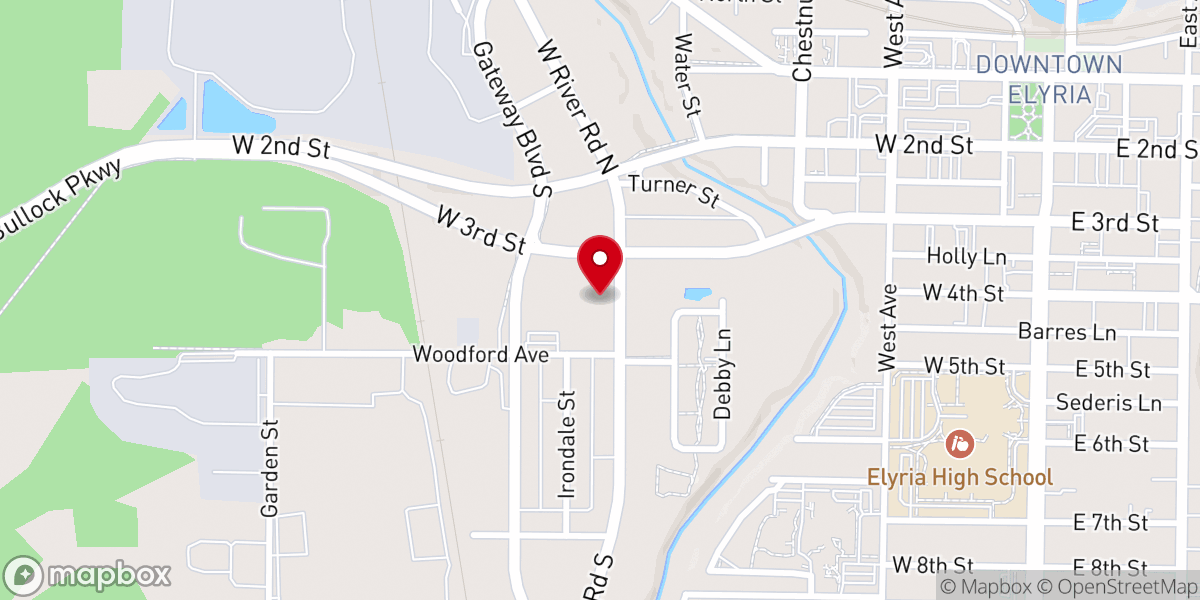 Map showing location of Anointed Church of Jesus Christ in Elyria, Ohio