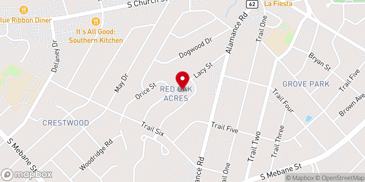 Map showing location of Redeemer Evangelical Lutheran Church (LCMS)