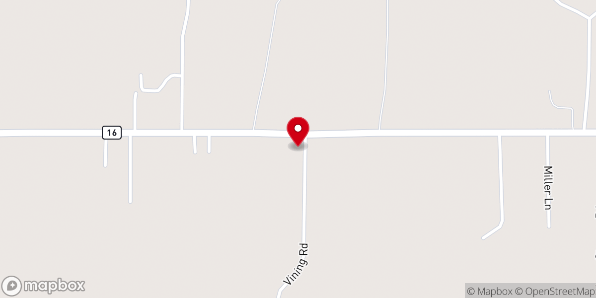 Map showing location of Chappapeela Baptist Church