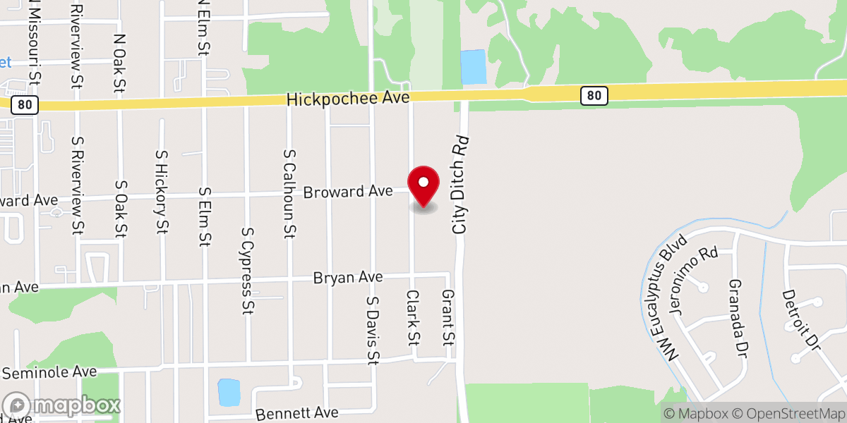 Map showing location of Highlands Grace Reformed Church