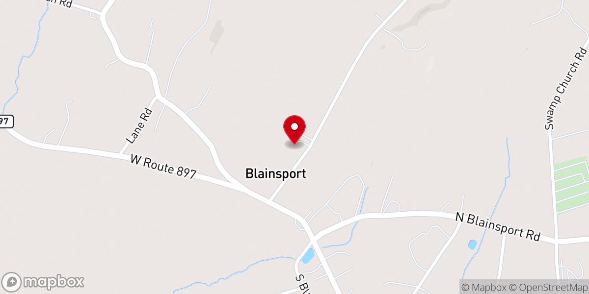 Map showing location of Zion Mennonite Chapel