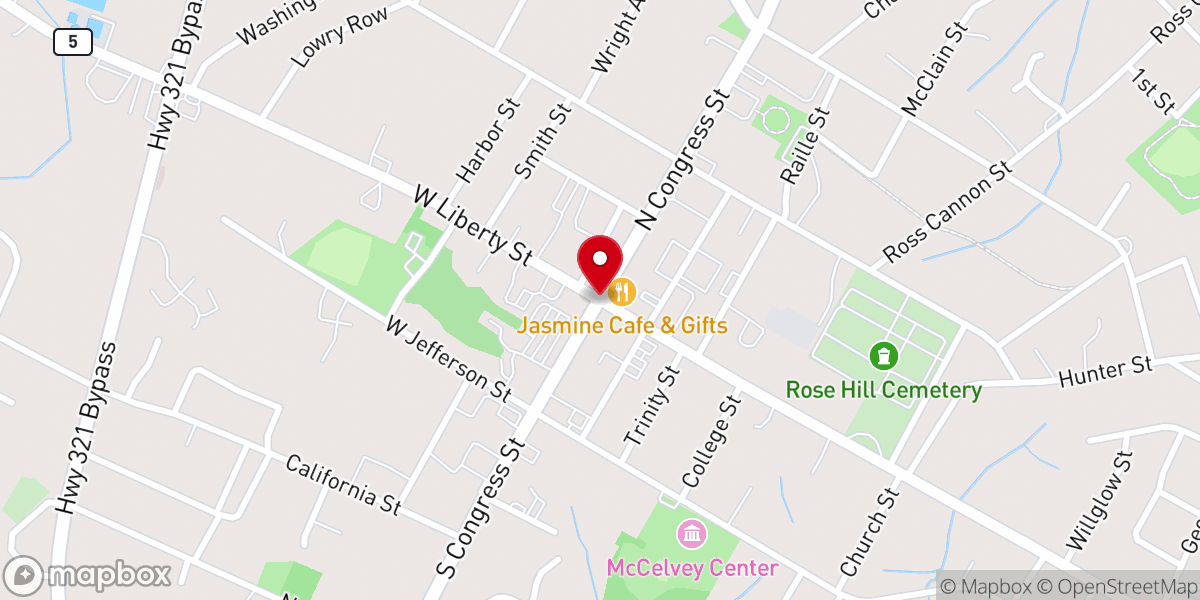 Map showing location of York Downtown Historic District