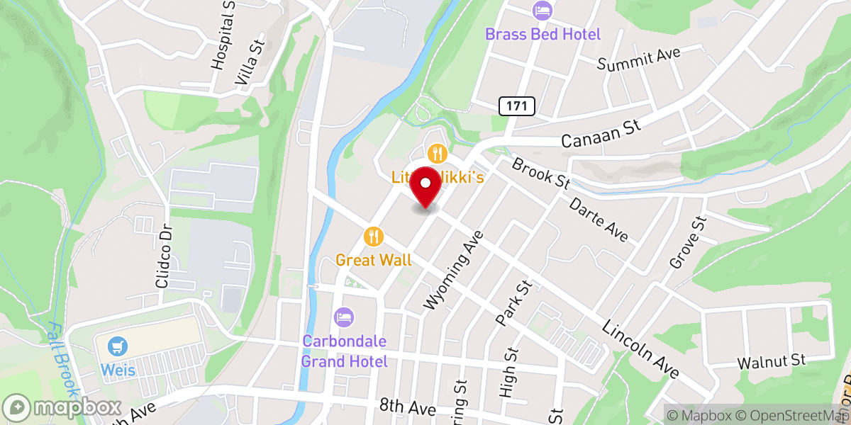 Map showing location of The Lighthouse Worship Center of Carbondale
