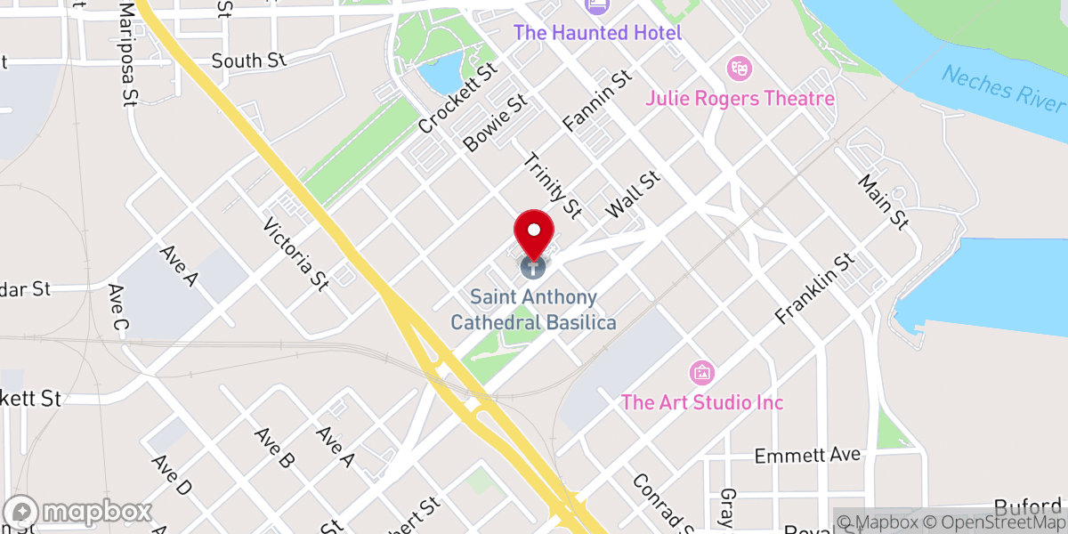 Map showing location of Saint Anthony Cathedral Basilica