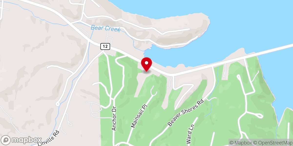 Map showing location of Lakeside Baptist Church
