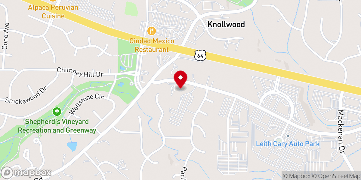 Map showing location of St. Andrews Catholic Church