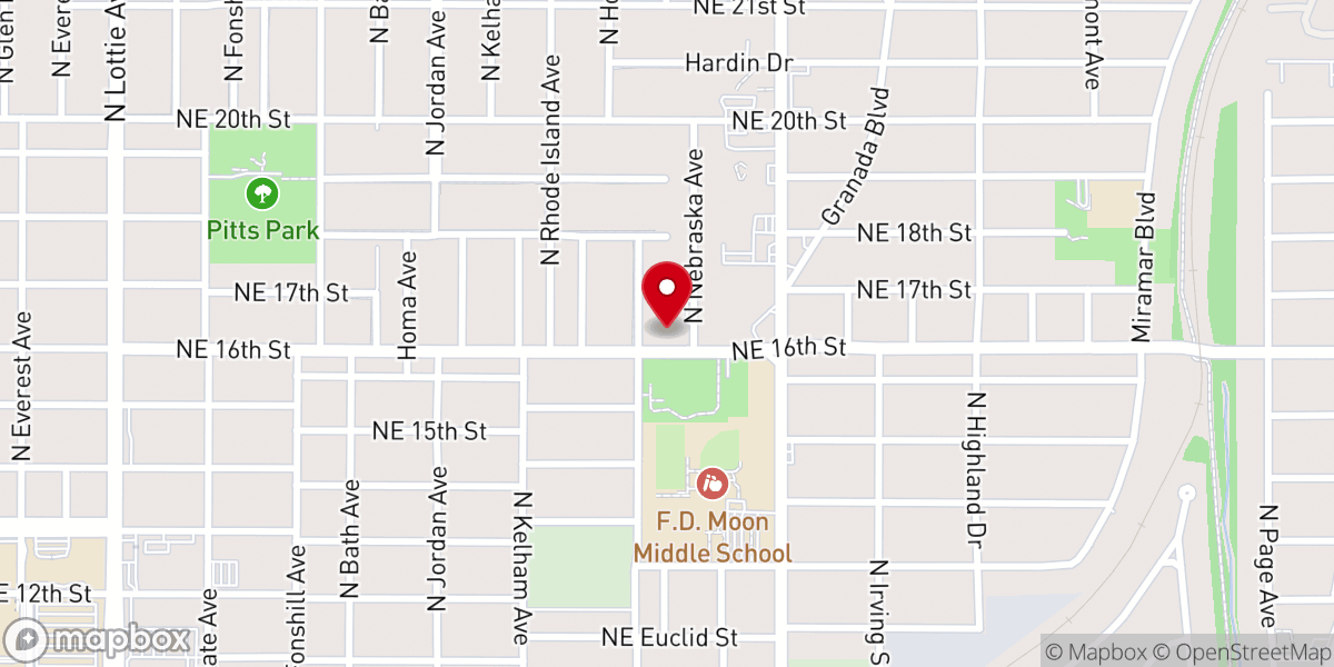 Map showing location of Unity Baptist Church