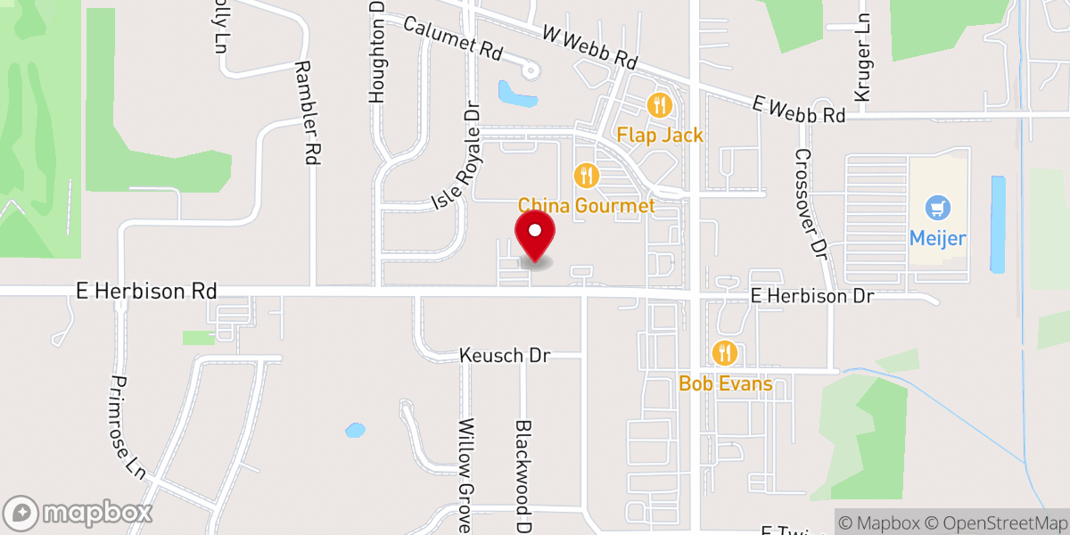 Map showing location of Hope Lutheran Church