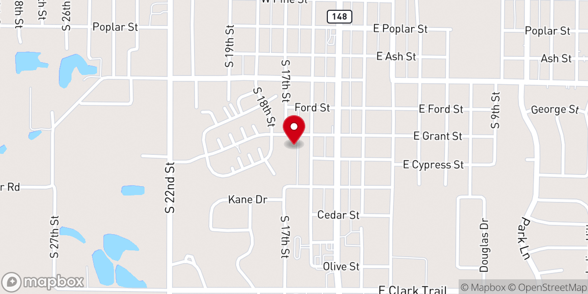 Map showing location of Harvest Time Worship Center