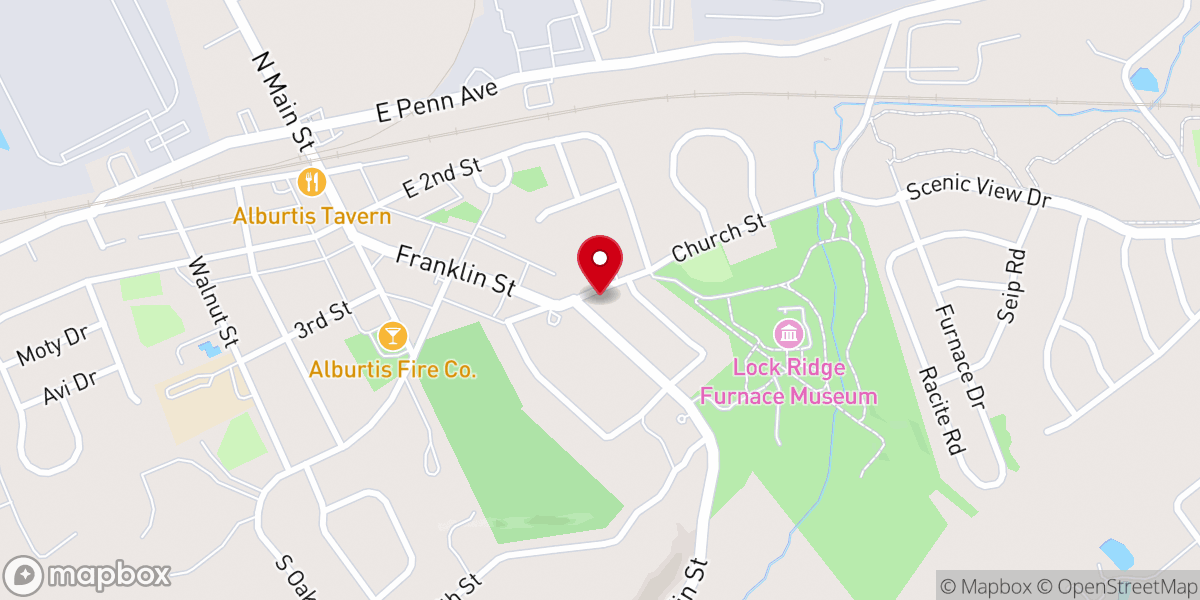 Map showing location of Alburtis Lockridge Historical Society