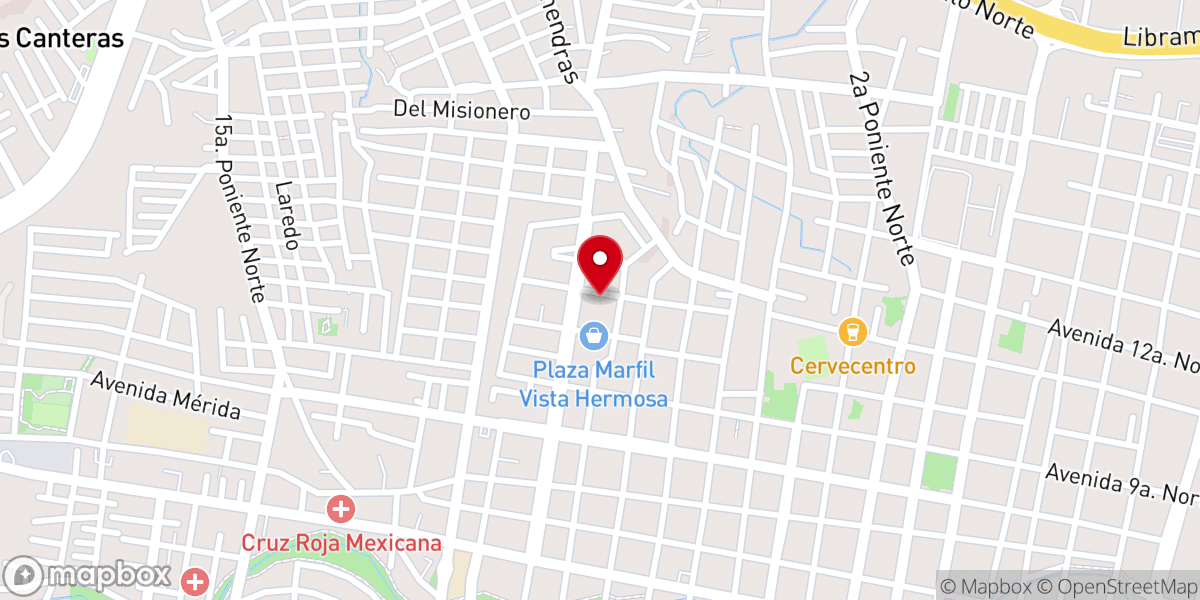 Map showing location of Rectoria Nuestra Señora de Guadalupe La Villita