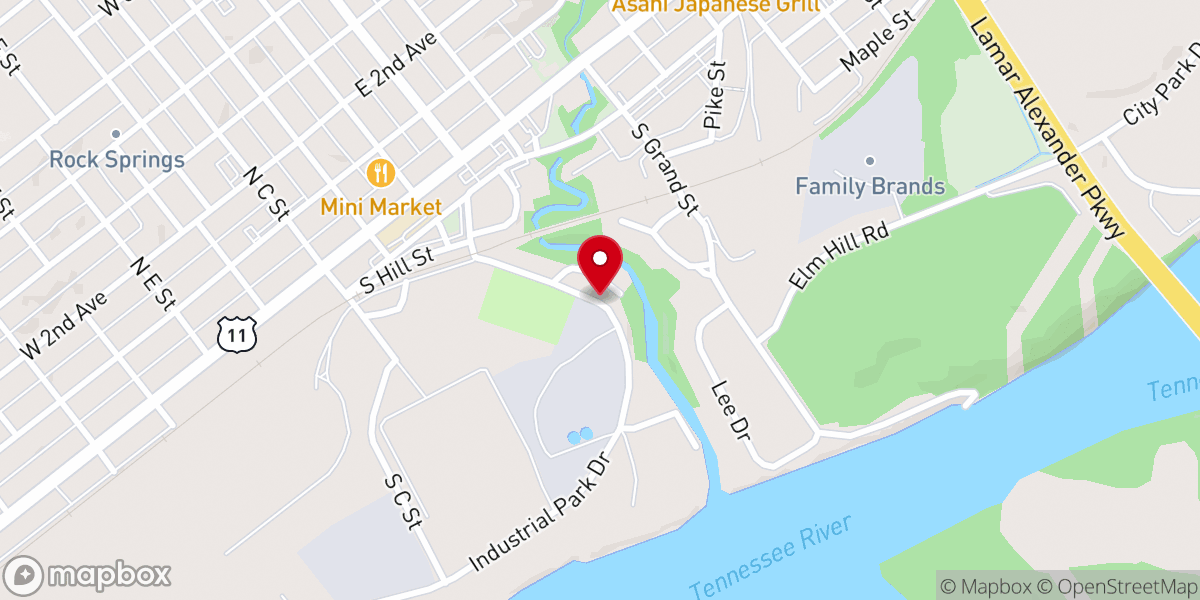 Map showing location of Nelson Street Baptist Church