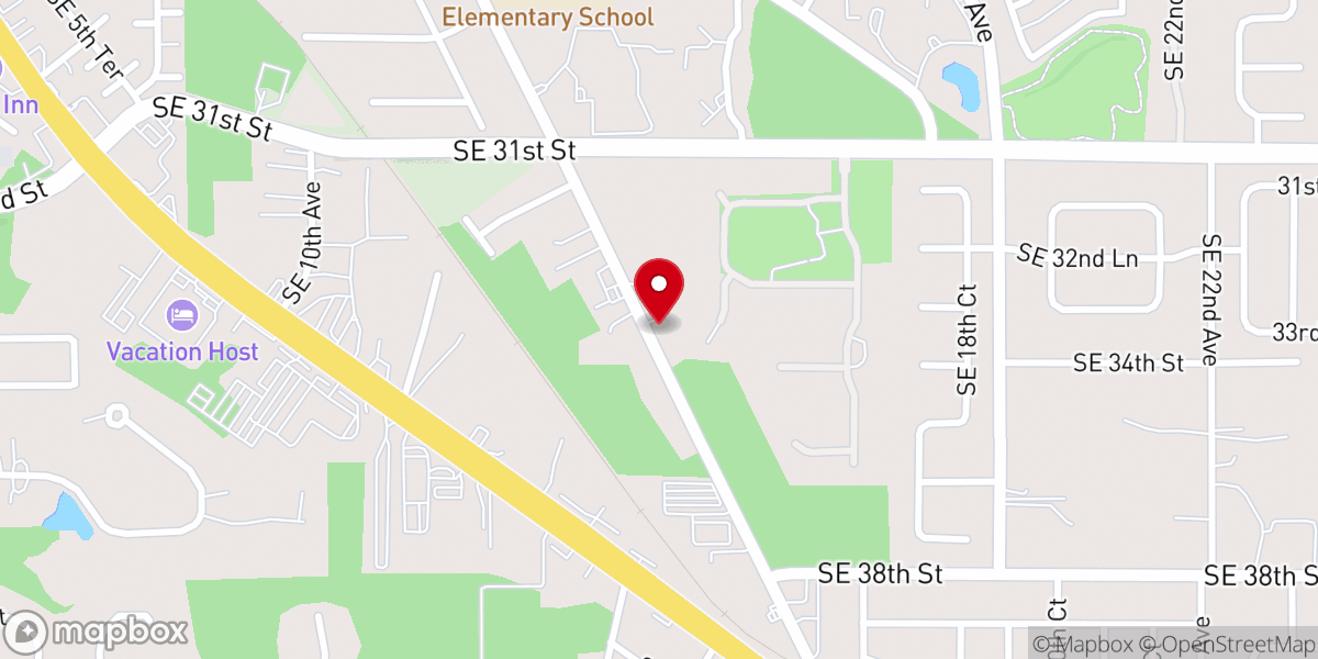 Map showing location of South Point Church