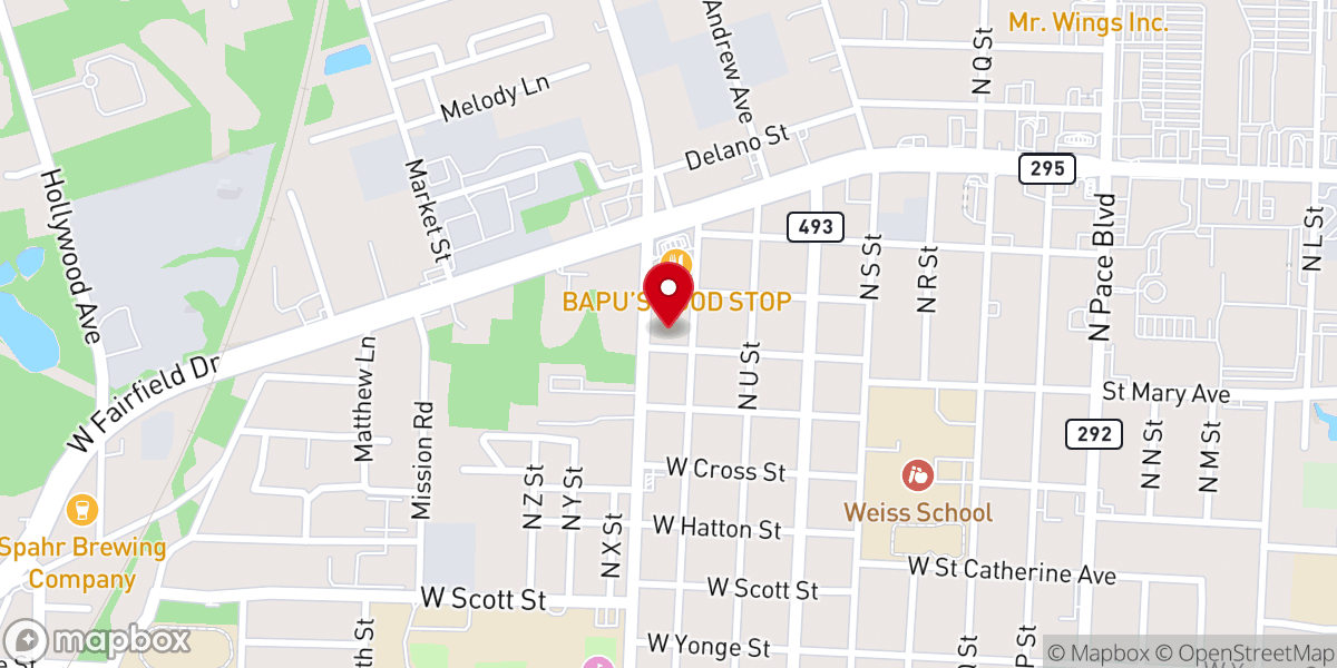 Map showing location of Leonard Street church of Christ