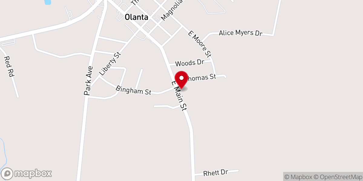 Map showing location of Olanta Church Of God Of Prophecy