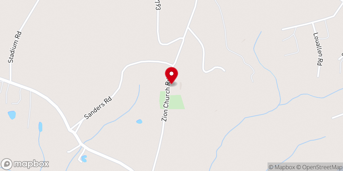 Map showing location of Zion United Methodist Church