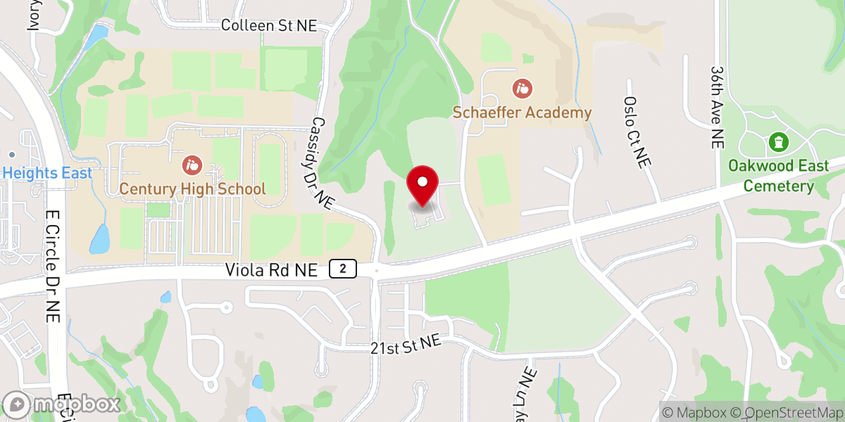 Map showing location of Trinity Presbyterian Church
