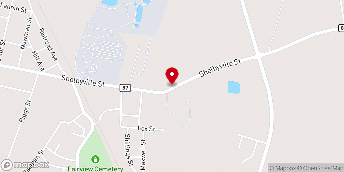 Map showing location of Center Christian Church