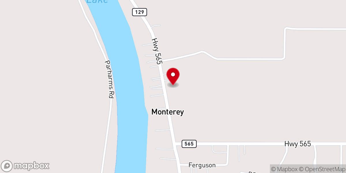 Map showing location of New Harvest Assembly God Church