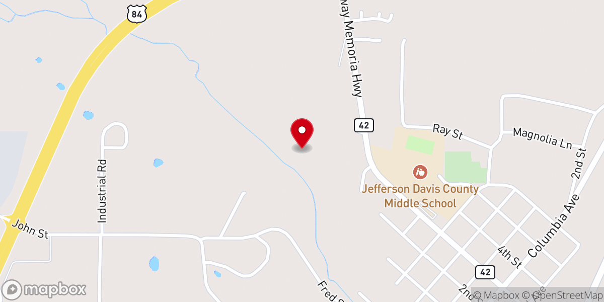 Map showing location of Prentiss Christian School