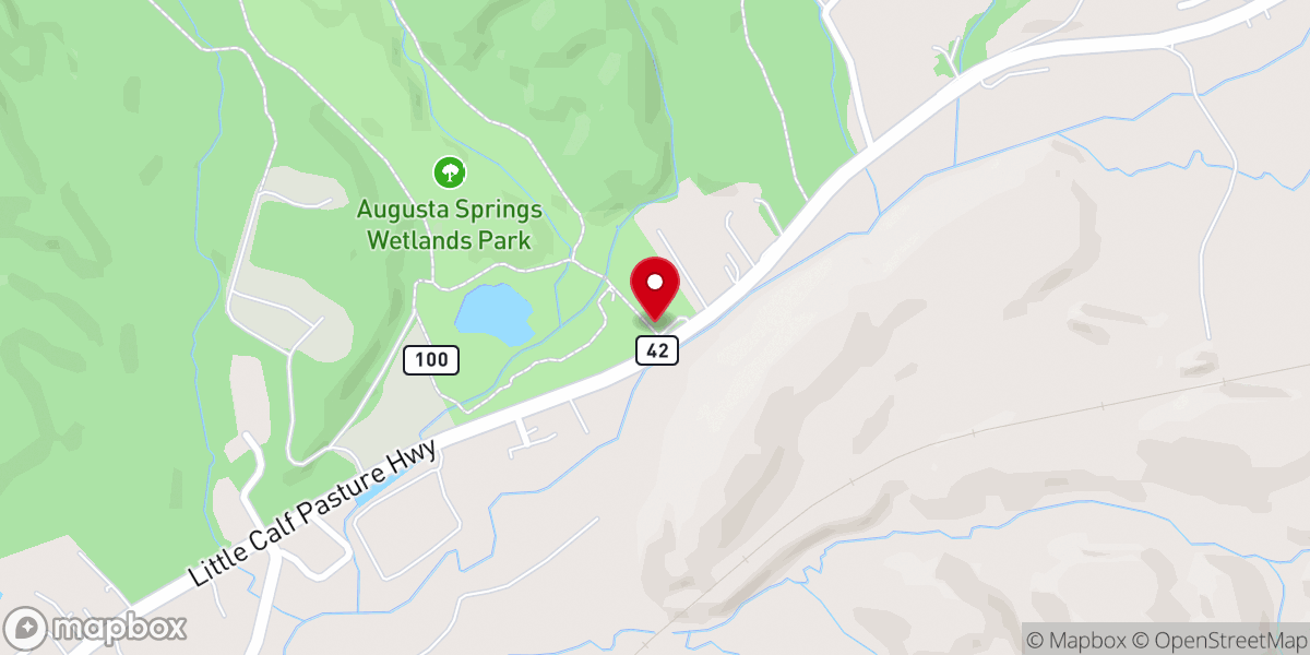 Map showing location of Augusta Springs Wetlands Park