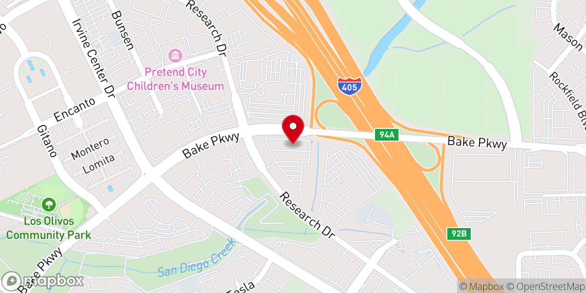 Map showing location of Harvest Community Church of Irvine