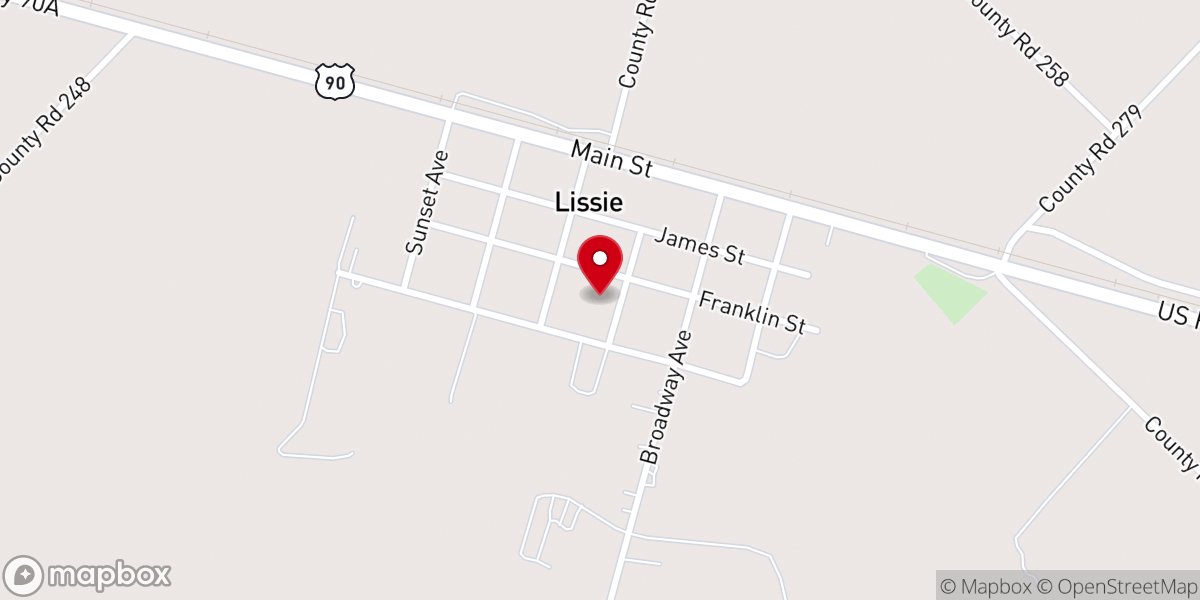 Map showing location of Lissie
