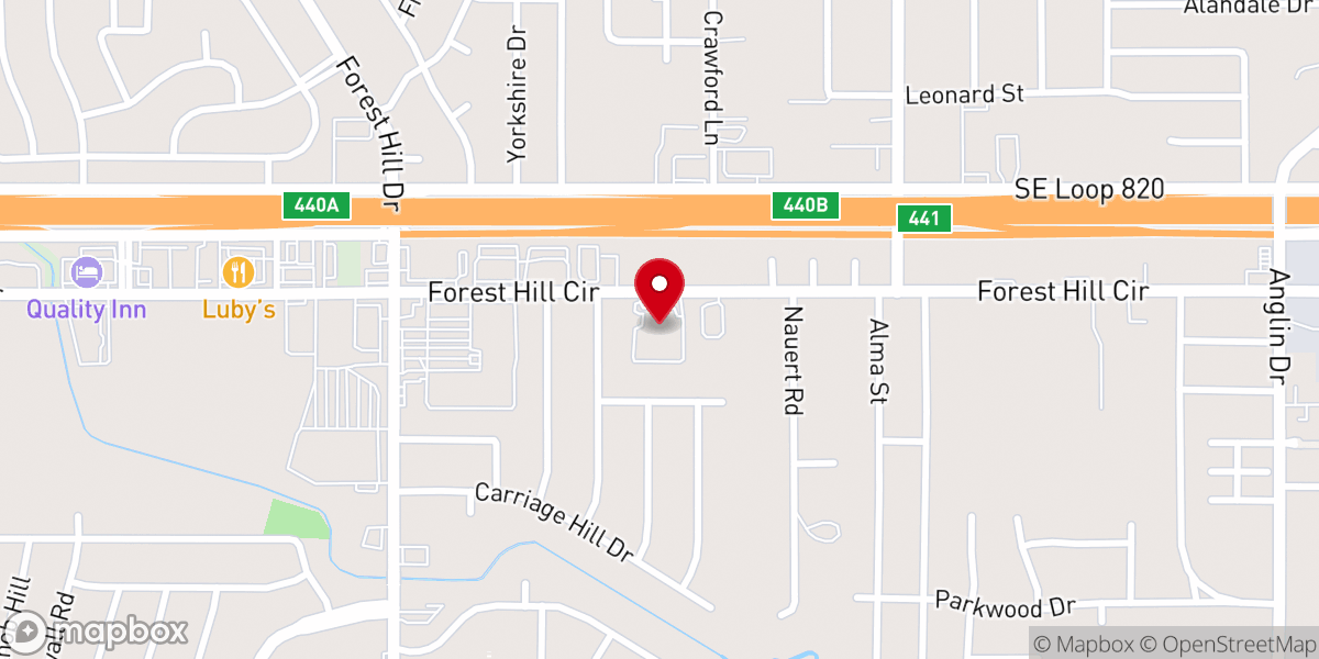 Map showing location of Forest Hill Church of Christ