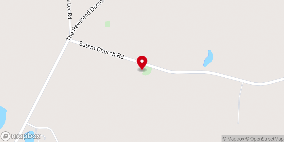 Map showing location of Salem Church