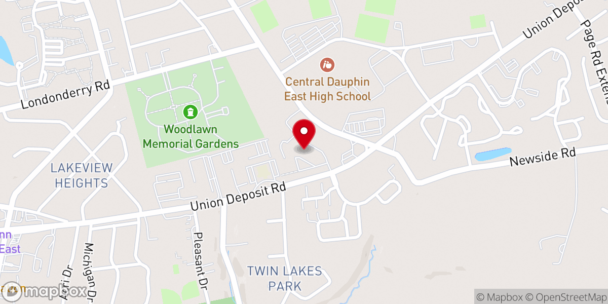 Map showing location of Catholic Charities