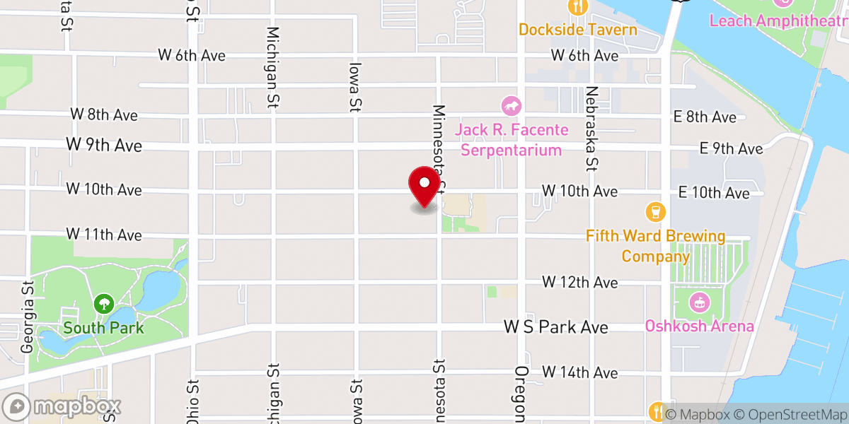 Map showing location of First English Lutheran Church