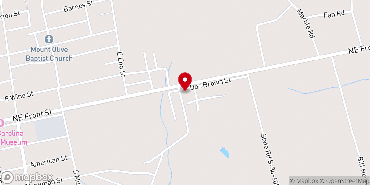 Map showing location of Mount Zion Church