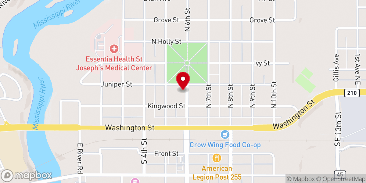 Map showing location of Park United Methodist Church