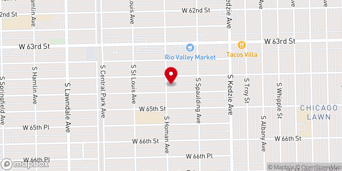 Map showing location of Blue Island Hispanic Seventh-day Adventist Church