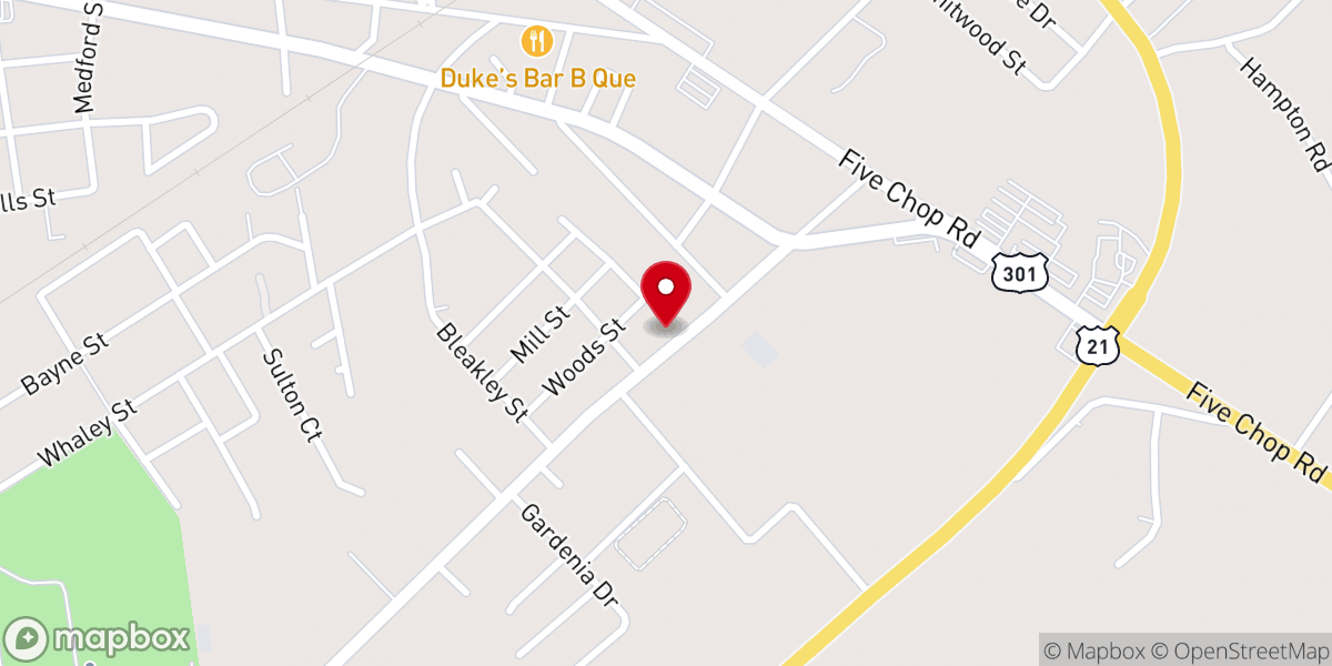 Map showing location of Macedonia Baptist Church