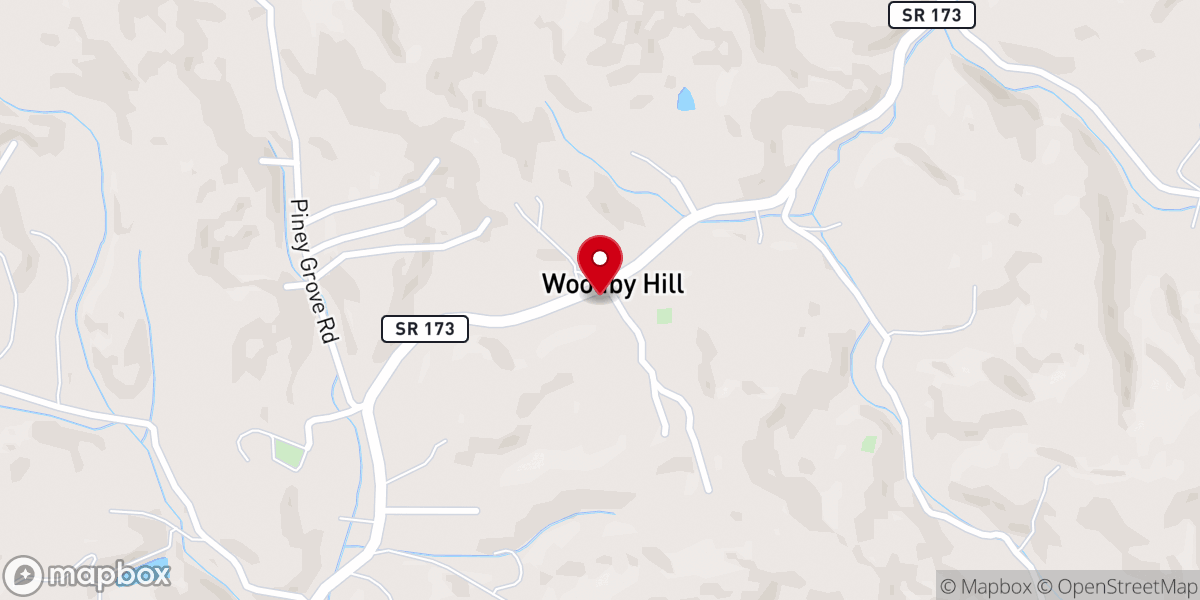 Map showing location of Woodby Hill Freewill Baptist Church