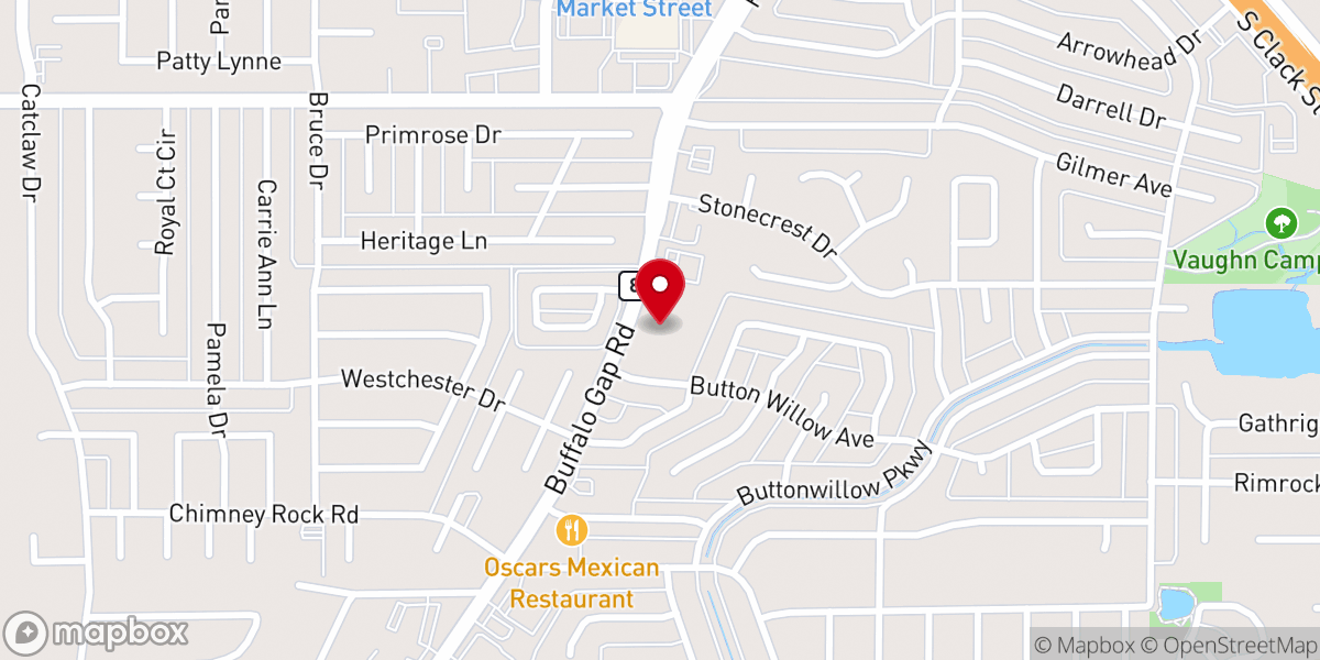 Map showing location of Ridgemont Baptist Church
