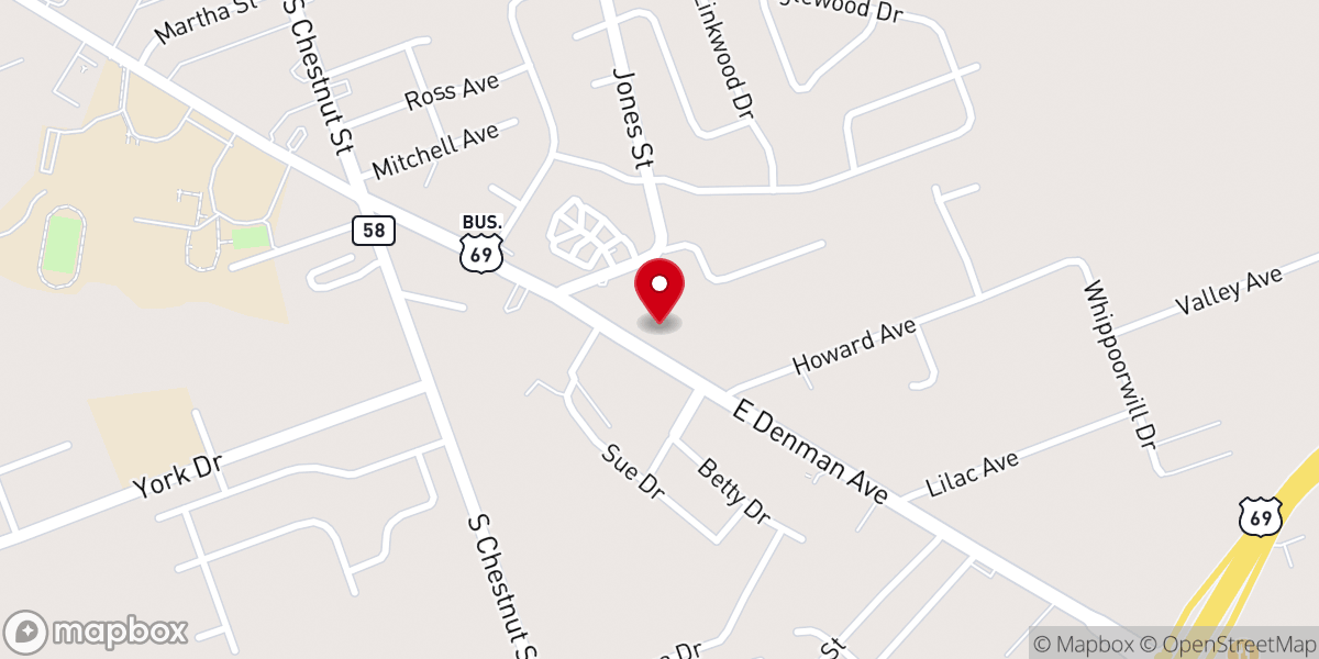 Map showing location of Covenant Presbyterian Church