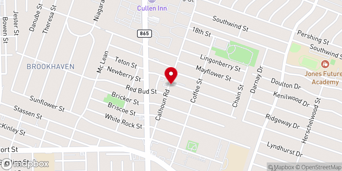 Map showing location of Mt Hebron Baptist Church