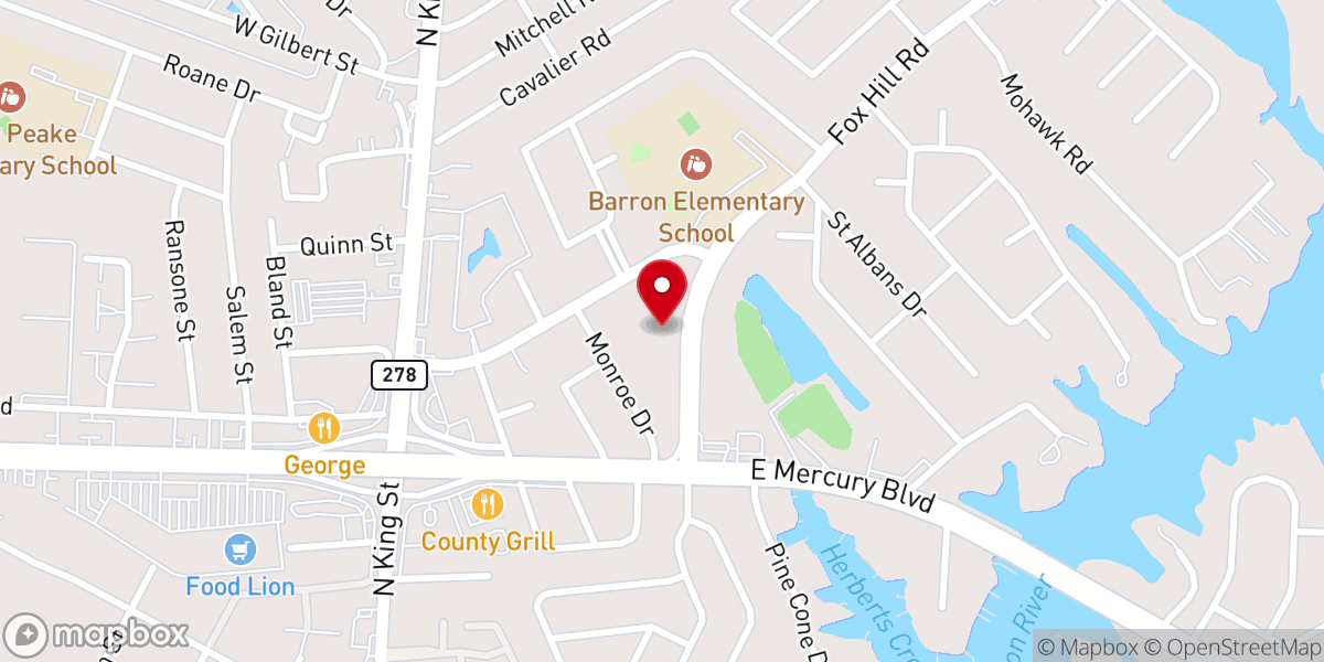 Map showing location of Trinity Baptist Church