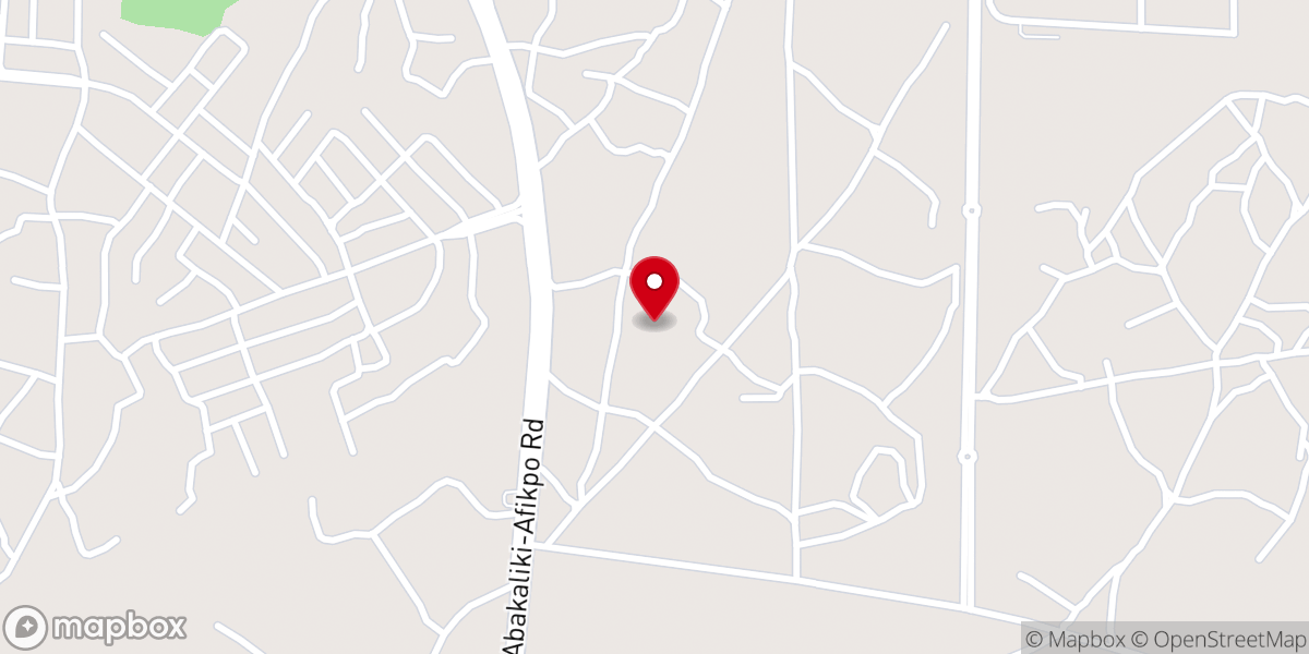 Map showing location of New catholic cathedral, centenary city Abakaliki