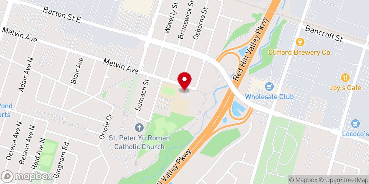 Map showing location of St. Mark and St. Mina Syriac Orthodox Church