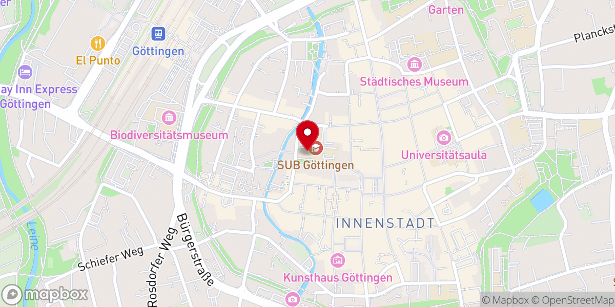 Map showing location of Niedersächsische Staats- und Universitätsbibliothek Göttingen (Historisches Gebäude)