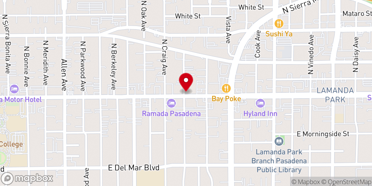 Map showing location of Saint Gregory Armenian Apostolic Church of Pasadena